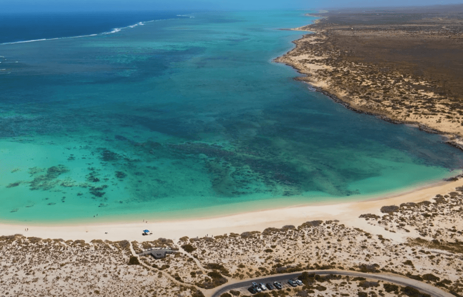 The turquoise shallows and reef at Turquoise Bay, Cape Range.